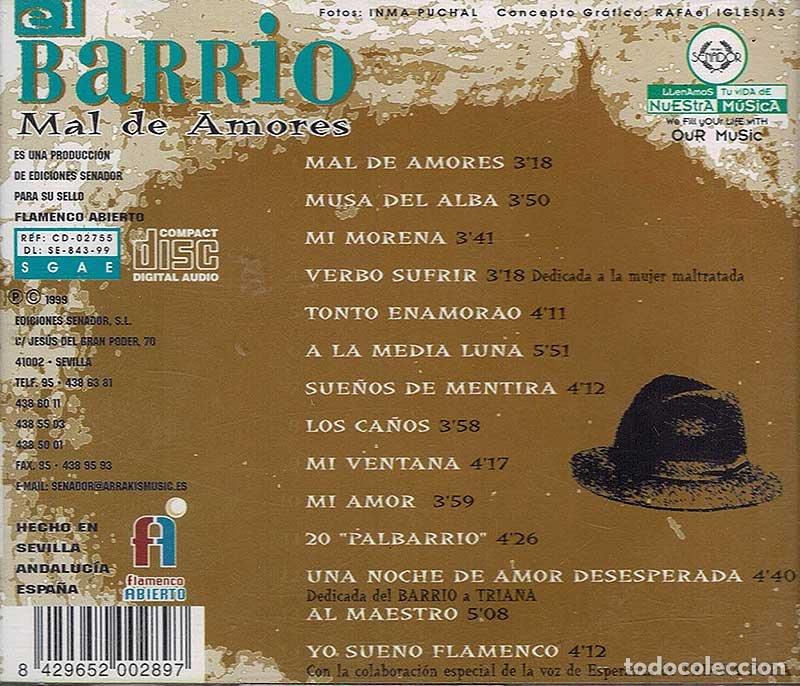 CDs de m&uacute;sica: El Barrio - Mal de Amores. CD - Foto 2