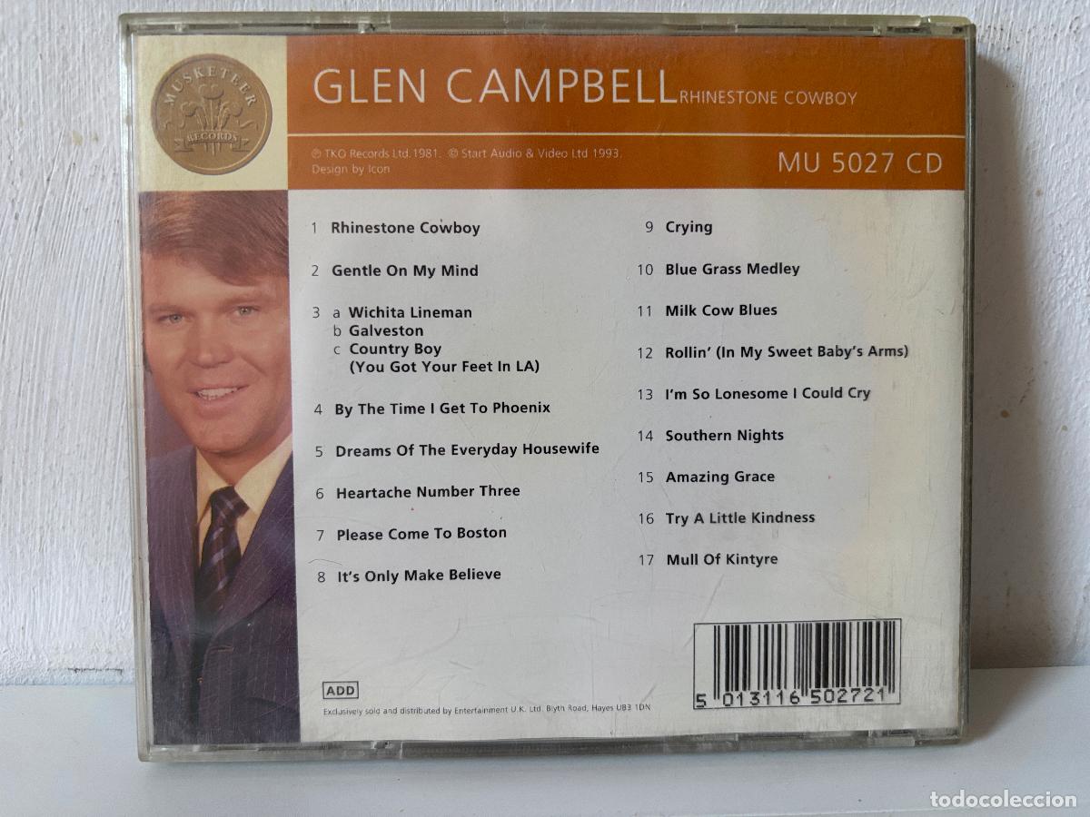 CDs de m&uacute;sica: Glen Campbell. Rhinestone Cowboy. - Foto 2