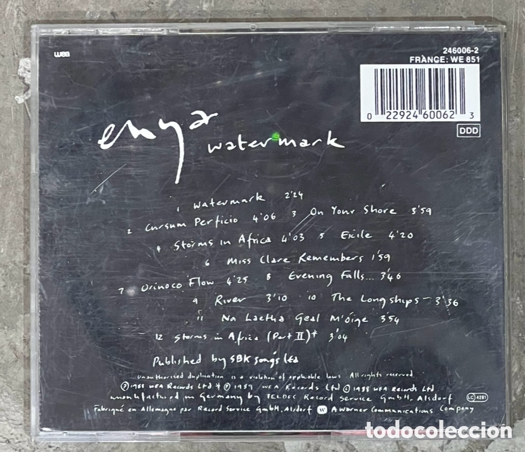 CDs de m&uacute;sica: CD. Enya. &ldquo;Watermark&rdquo;. 1989. - Foto 2
