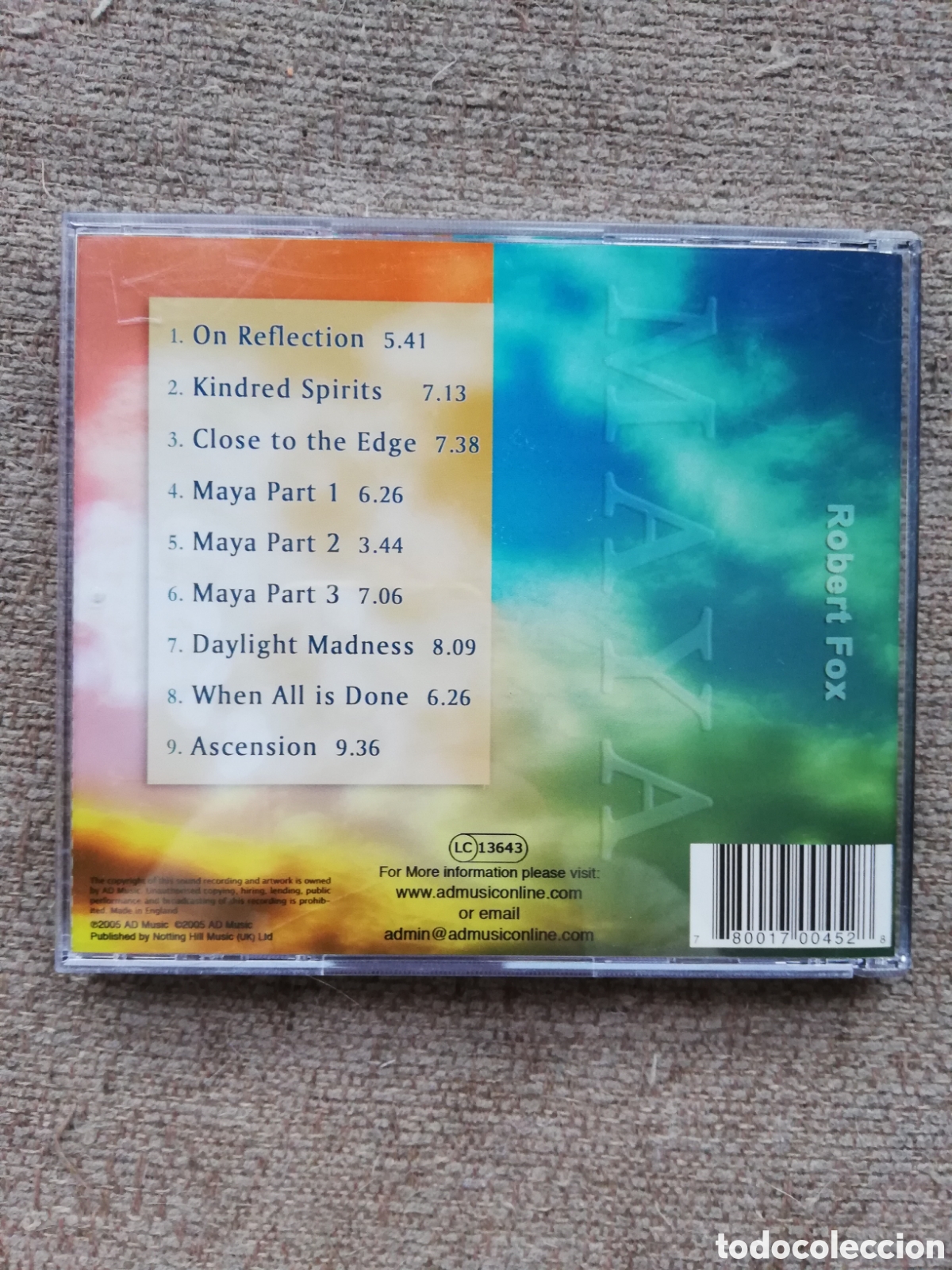 CDs de m&uacute;sica: Robert Fox - Maya. Cd Ambient ingl&eacute;s - Foto 3