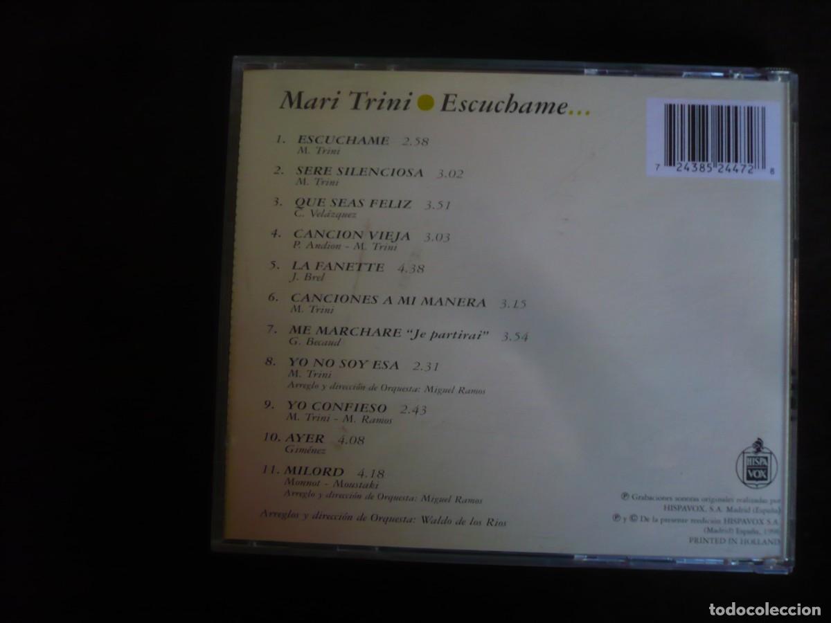 CDs de m&uacute;sica: mari trini - escuchame - cd como nuevo - Foto 2