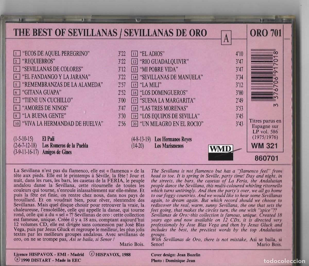 CDs de m&uacute;sica: CD SEVILLANAS DE ORO - Foto 2