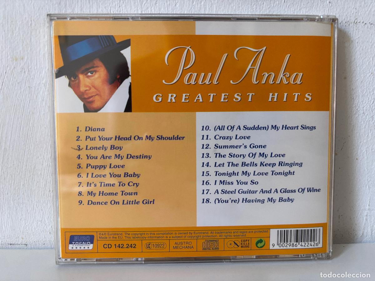 CDs de m&uacute;sica: Paul Anka. Greatest Hits - Foto 2