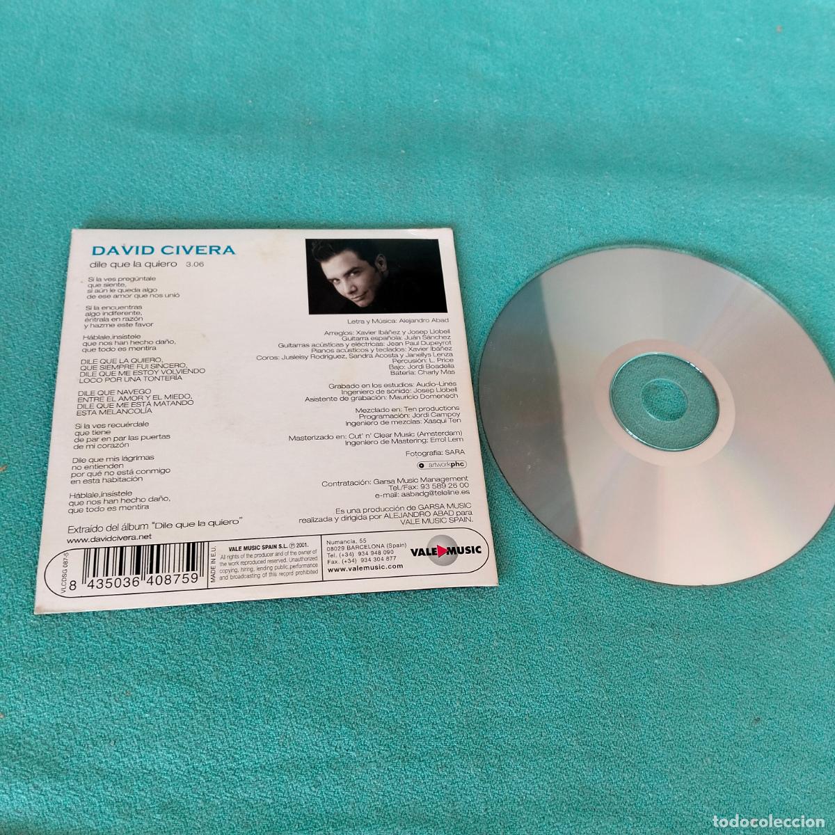 CDs de m&uacute;sica: David Civera, dile que la quiero, disco CD - Foto 3