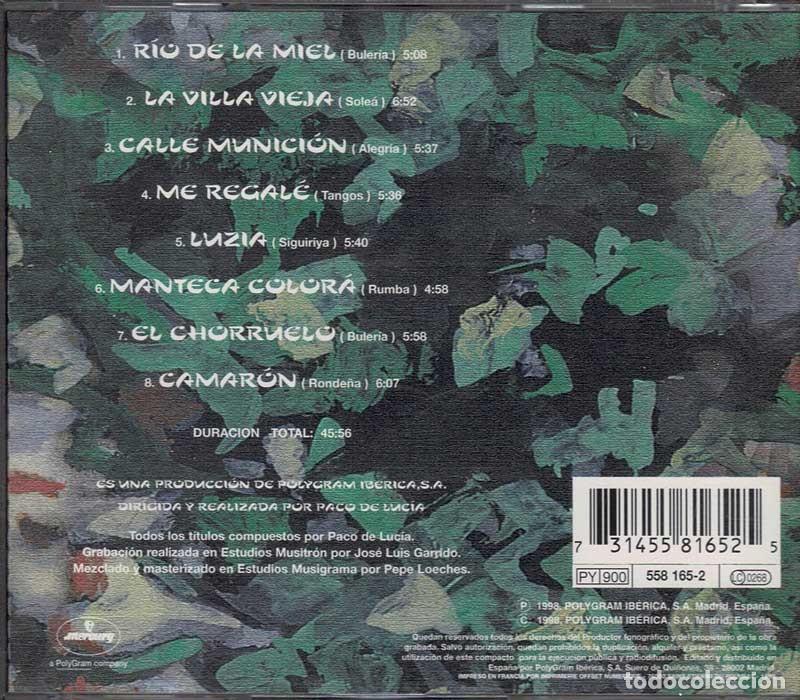 CDs de m&uacute;sica: Paco De Luc&iacute;a - Luzia. CD - Foto 2