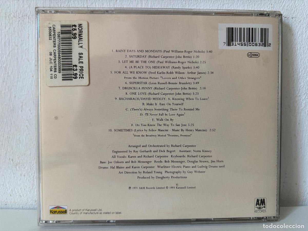 CDs de m&uacute;sica: Carpenters. PEDIDO M&Iacute;NIMO 5&euro; - Foto 2