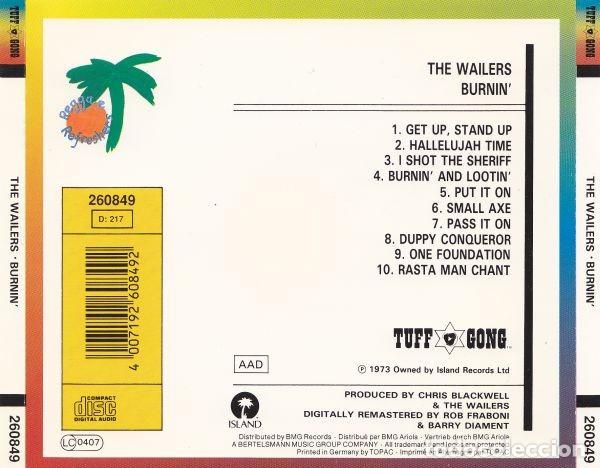 CDs de m&uacute;sica: The Wailers &ndash; Burnin - CD - Foto 2