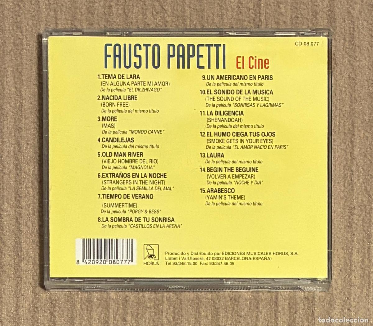 CDs de m&uacute;sica: Fausto Papetti. El Cine (0868CD) - Foto 2