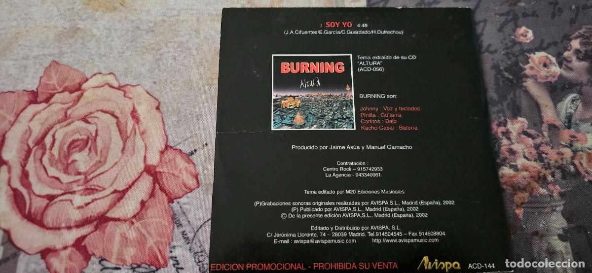 CDs de m&uacute;sica: BURNING. SOY YO. 2002. CD SINGLE - Foto 2