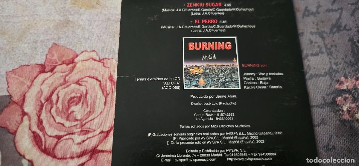 CDs de m&uacute;sica: BURNING. ZENKIU SUGAR. 2002. CD SINGLE - Foto 2