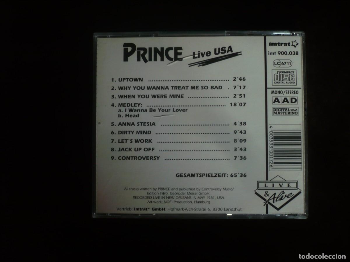 CDs de m&uacute;sica: prince - live en usa - Foto 2