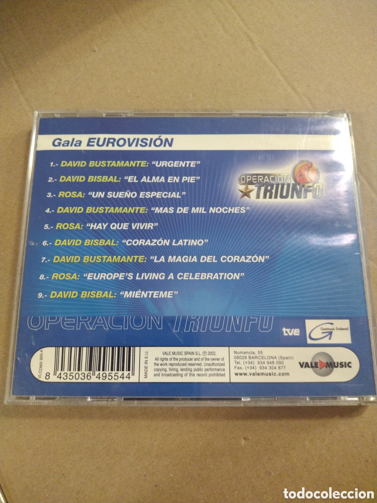 CDs de m&uacute;sica: OPERACION TRIUNFO. GALA EUROVISION. CD - Foto 2