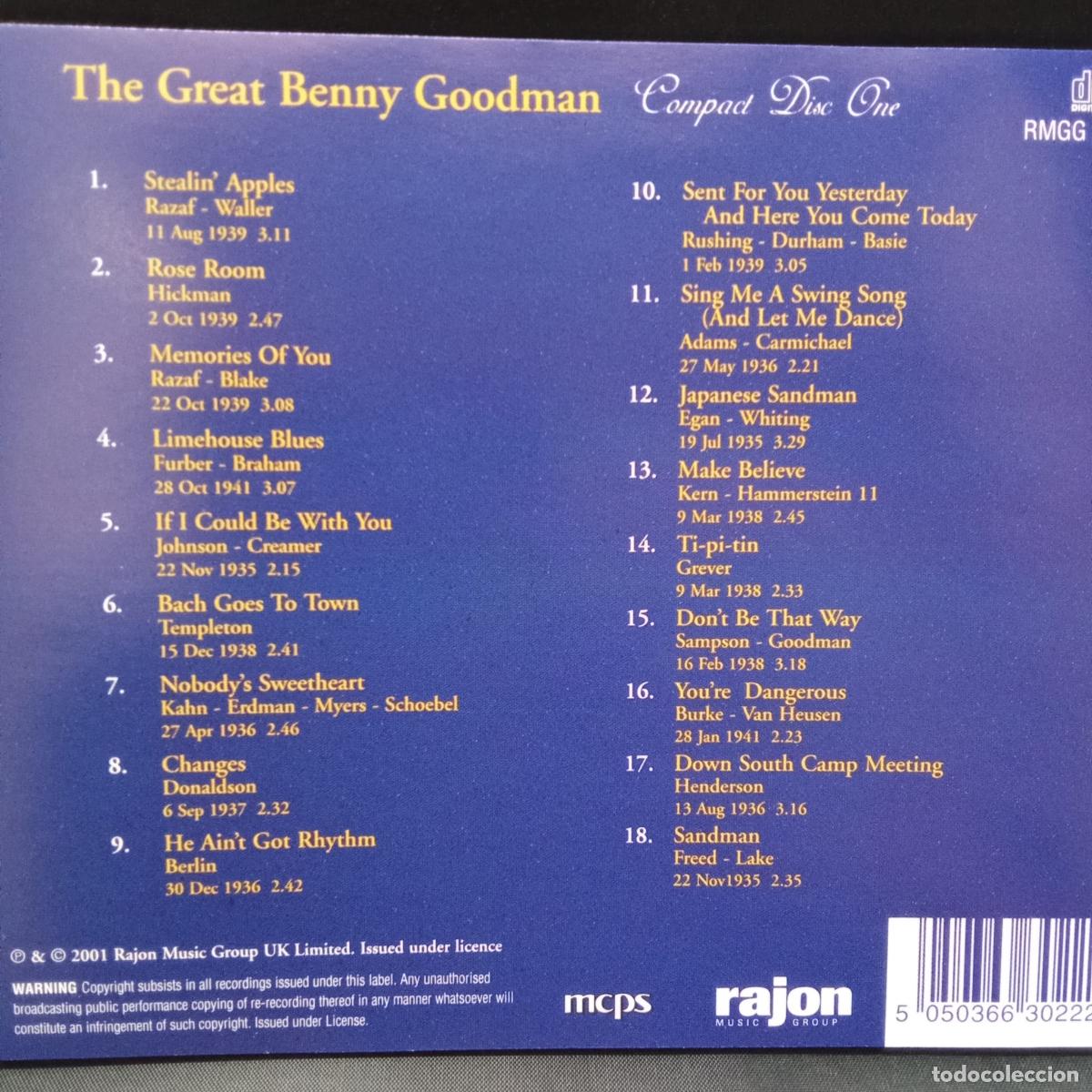 CDs de m&uacute;sica: The Great BENNY GOODMAN. CD1 - Foto 2