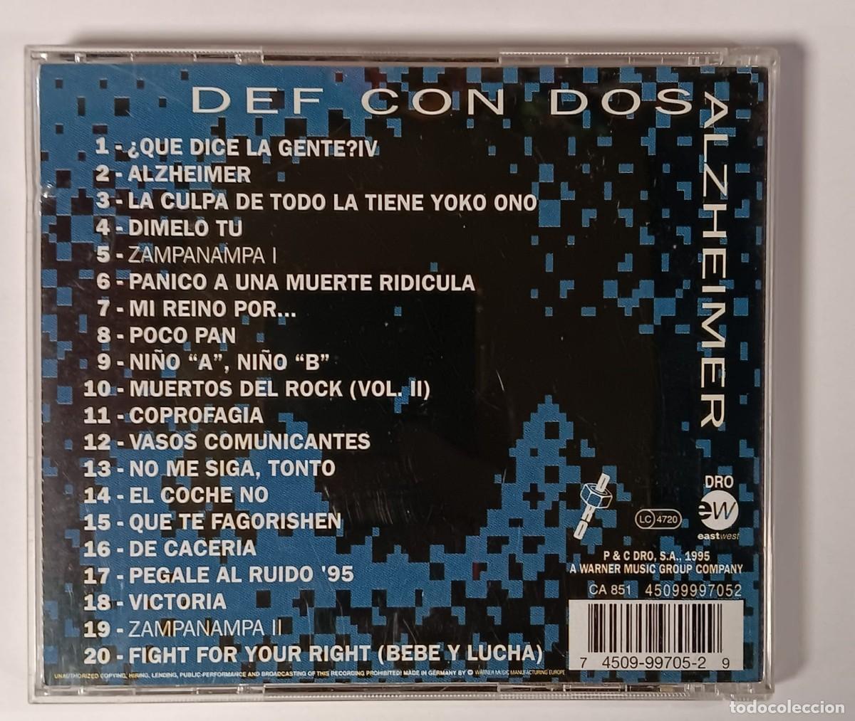 CDs de m&uacute;sica: CD COMPACT DISC DCD DEF CON DOS ALZHEIMER - Foto 3