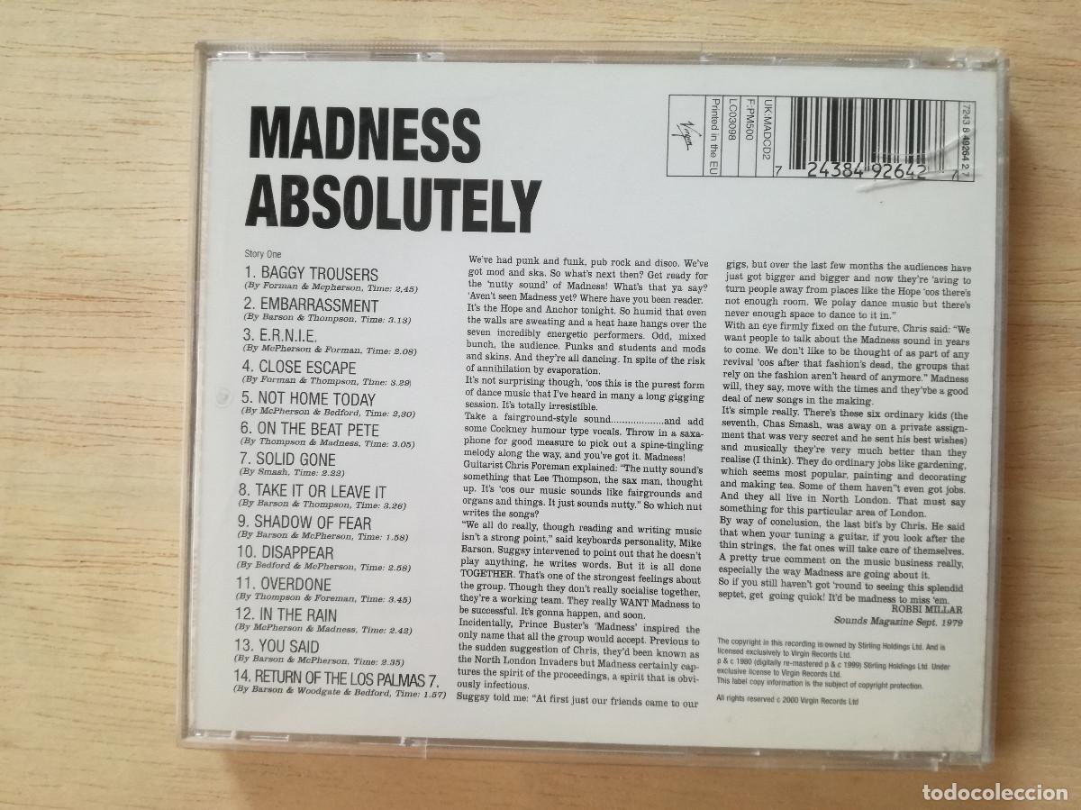 CDs de m&uacute;sica: MADNESS - ABSOLUTELY - REMASTERED - PEDIDO MINIMO 7&euro; - Foto 2