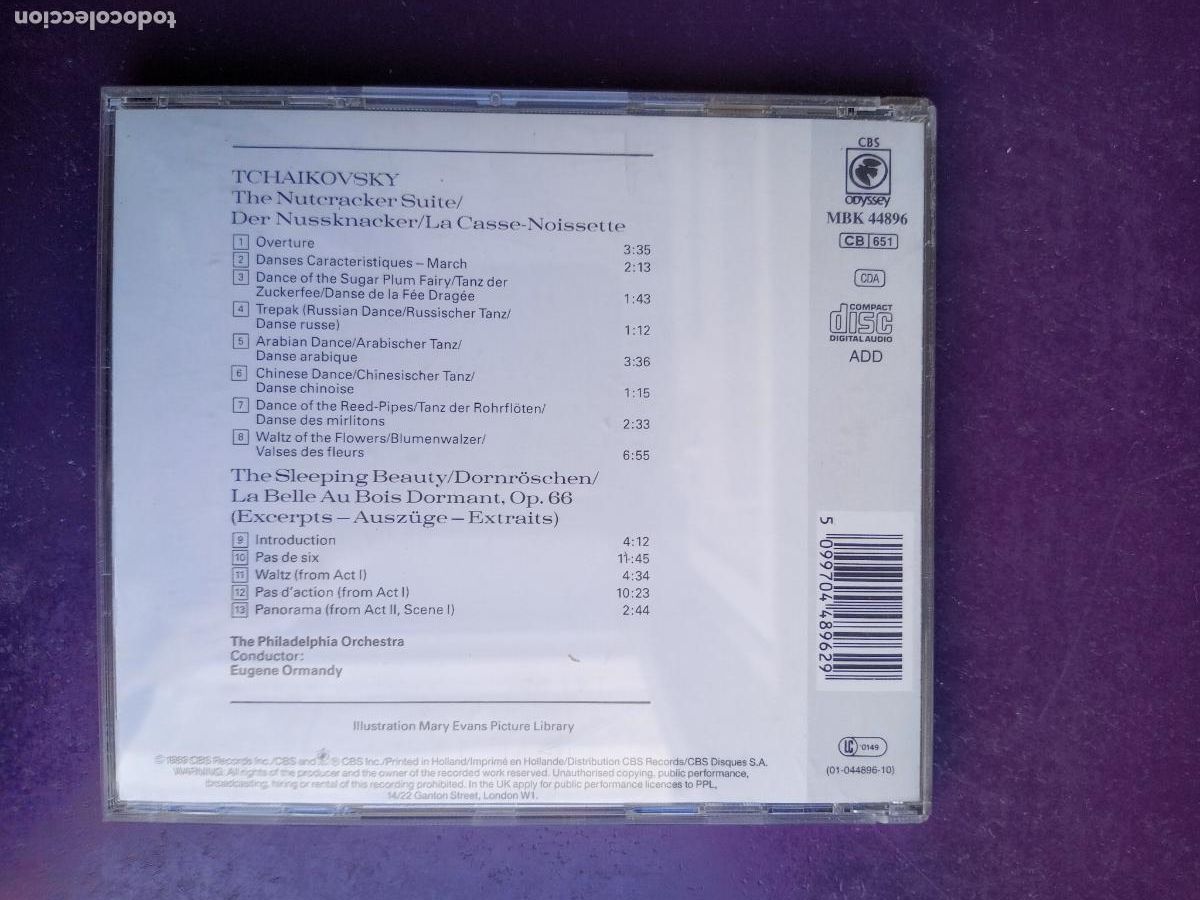 CDs de m&uacute;sica: Tchaikovsky - Eugene Ormandy &lrm;&ndash; The Nutcracker Suite CD CBS 1989, BALLET CLASICA, SIN USO - Foto 2