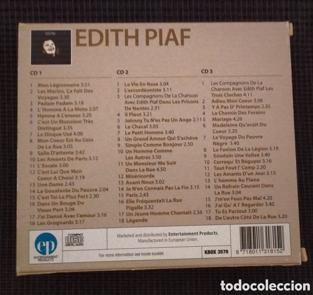 CDs de m&uacute;sica: EDITH PIAF. LA VIE EN ROSE. 3 CDS - Foto 2