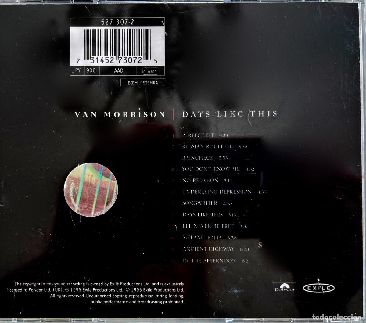 CDs de m&uacute;sica: VAN MORRISON, DAYS LIKE THIS. CD UK 1995 - Foto 2