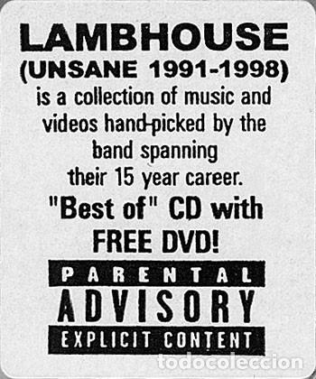 CDs de m&uacute;sica: Unsane &ndash; Lambhouse - Hardcore, Noise - CD+DVD - Compilation - Foto 3