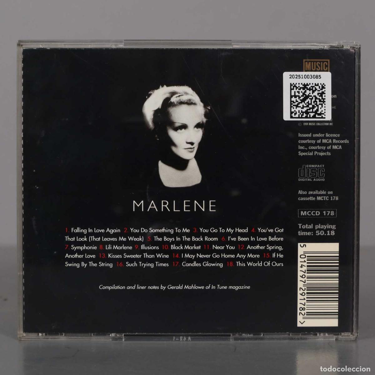 CDs de m&uacute;sica: CD. Marlene Dietrich &ndash; Marlene - Her 18 Greatest Recordings - Foto 2