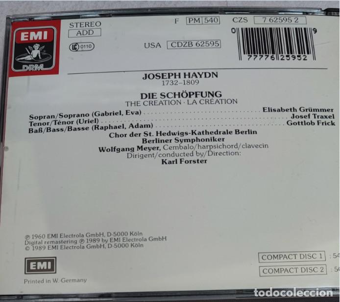 CDs de m&uacute;sica: DIE SCHOPFUNG, HAYDN, 2 CDS, EMI 1989, CD - Foto 2