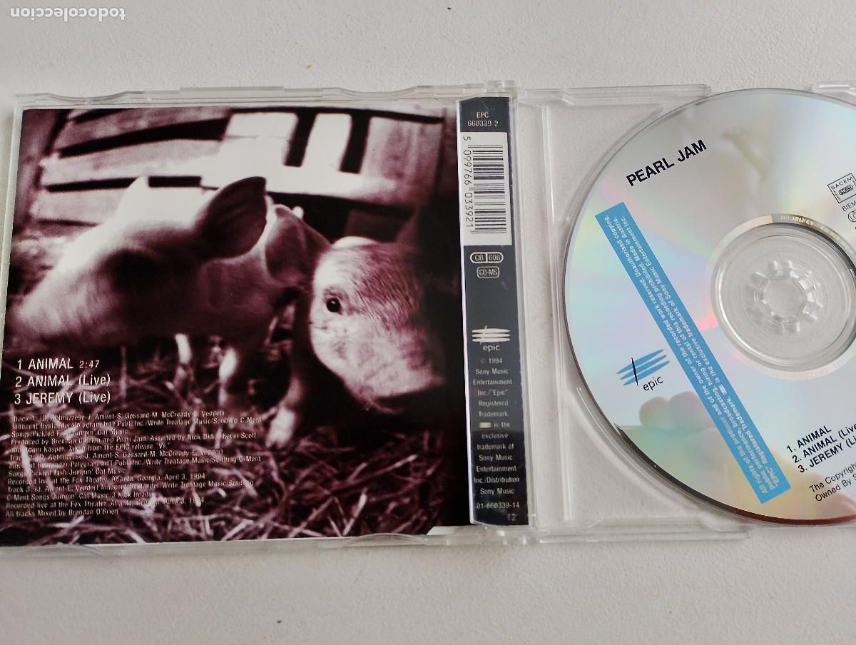 CDs de m&uacute;sica: Pearl Jam &lrm;&ndash; Animal 1994 CD, Maxi-Single - Foto 3