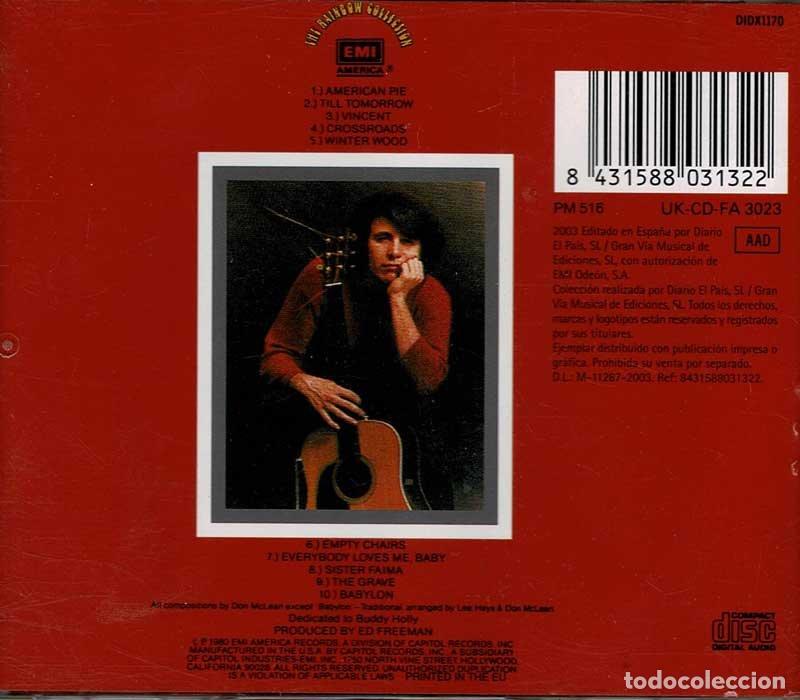 CDs de m&uacute;sica: Don McLean - American Pie. CD - Foto 2