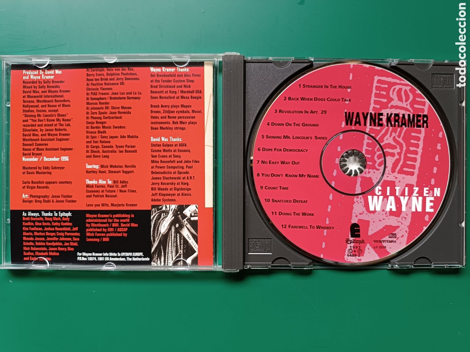 CDs de m&uacute;sica: CD: WAYNE KRAMER - Citizen Wayne (Epitaph, 1997) - Ex MC5 - - Foto 3