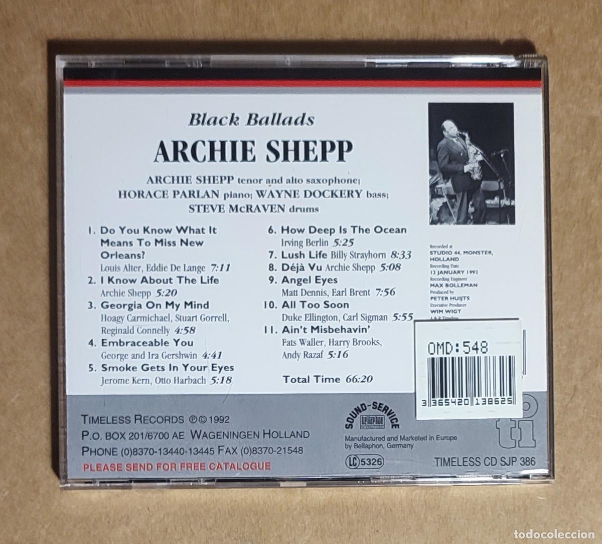 CDs de m&uacute;sica: ARCHIE SHEPP - BLACK BALLADS - 1992 - Foto 3