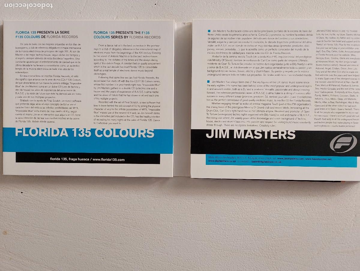 CDs de m&uacute;sica: Impossible Blue (Jim Masters Dj Mix Spain 2002 Electronic Estilo: Techno, 2 CDS - Foto 4