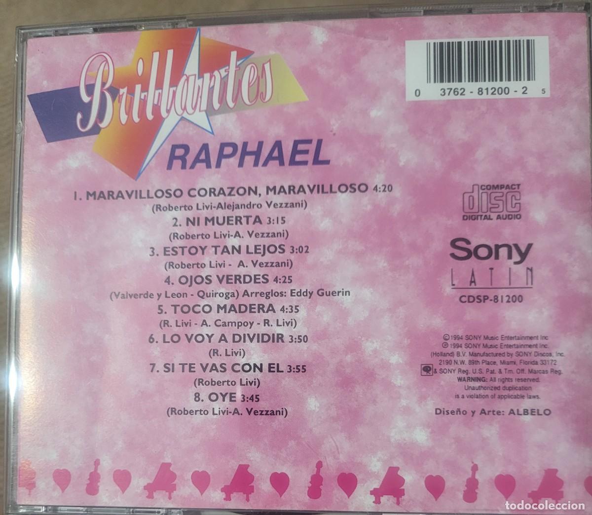 CDs de m&uacute;sica: Raphael Cd sello Sony editado en USA...a&ntilde;o 1994. - Foto 2