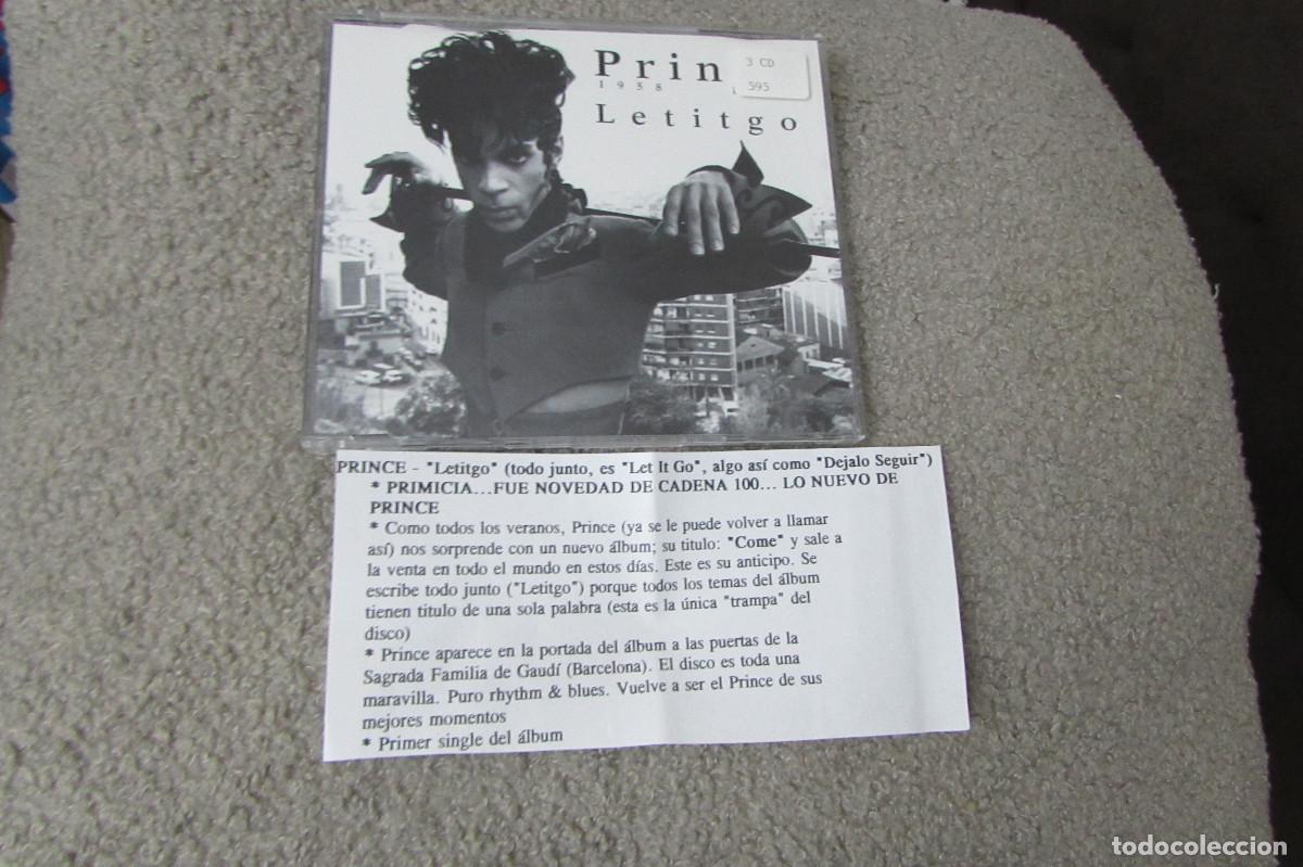 CDs de m&uacute;sica: PRINCE-LETITGO CD SINGLE CADENA 100 4 TEMAS - Foto 1
