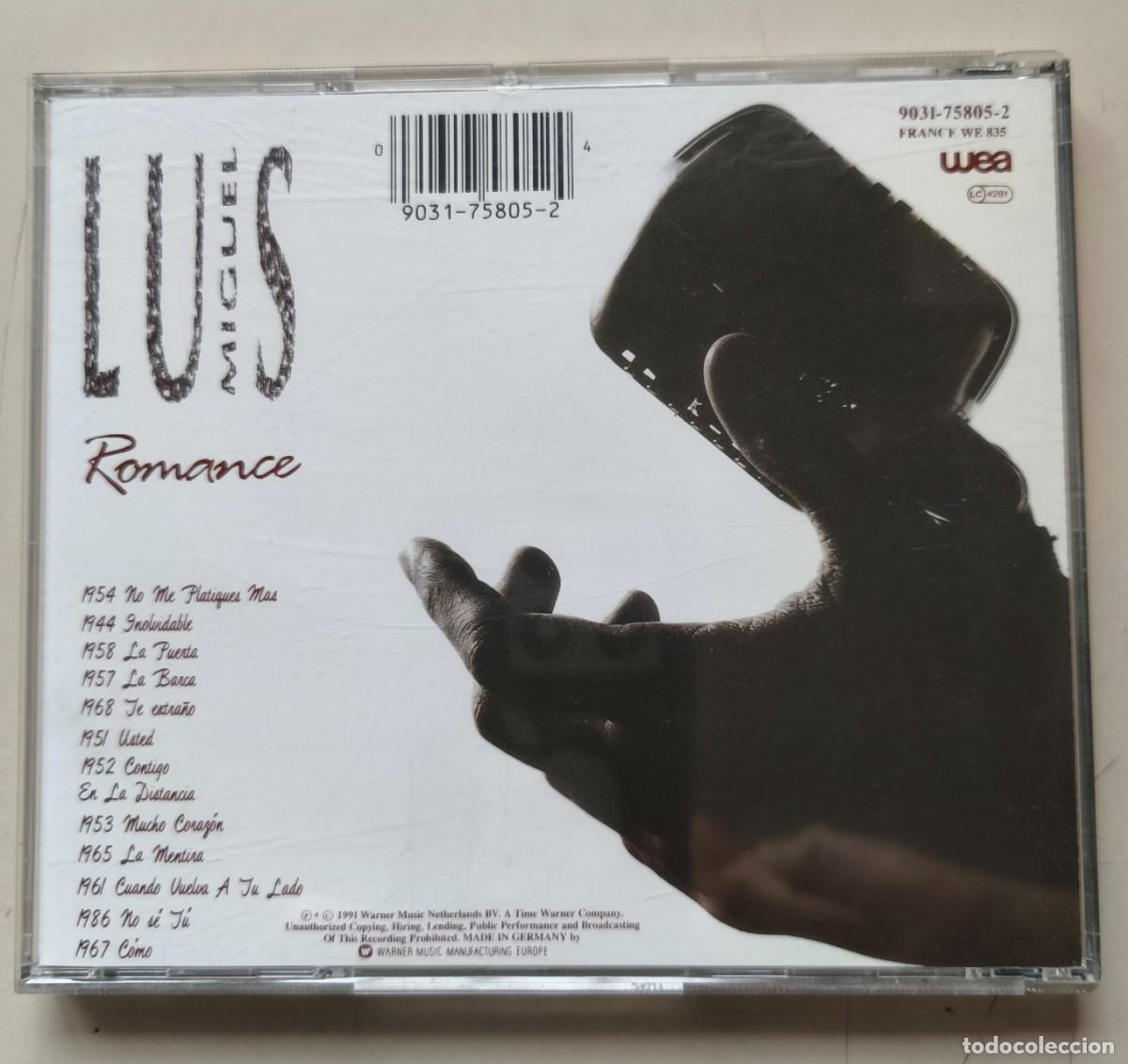 CDs de m&uacute;sica: CD LUIS MIGUEL ROMANCE - Foto 3