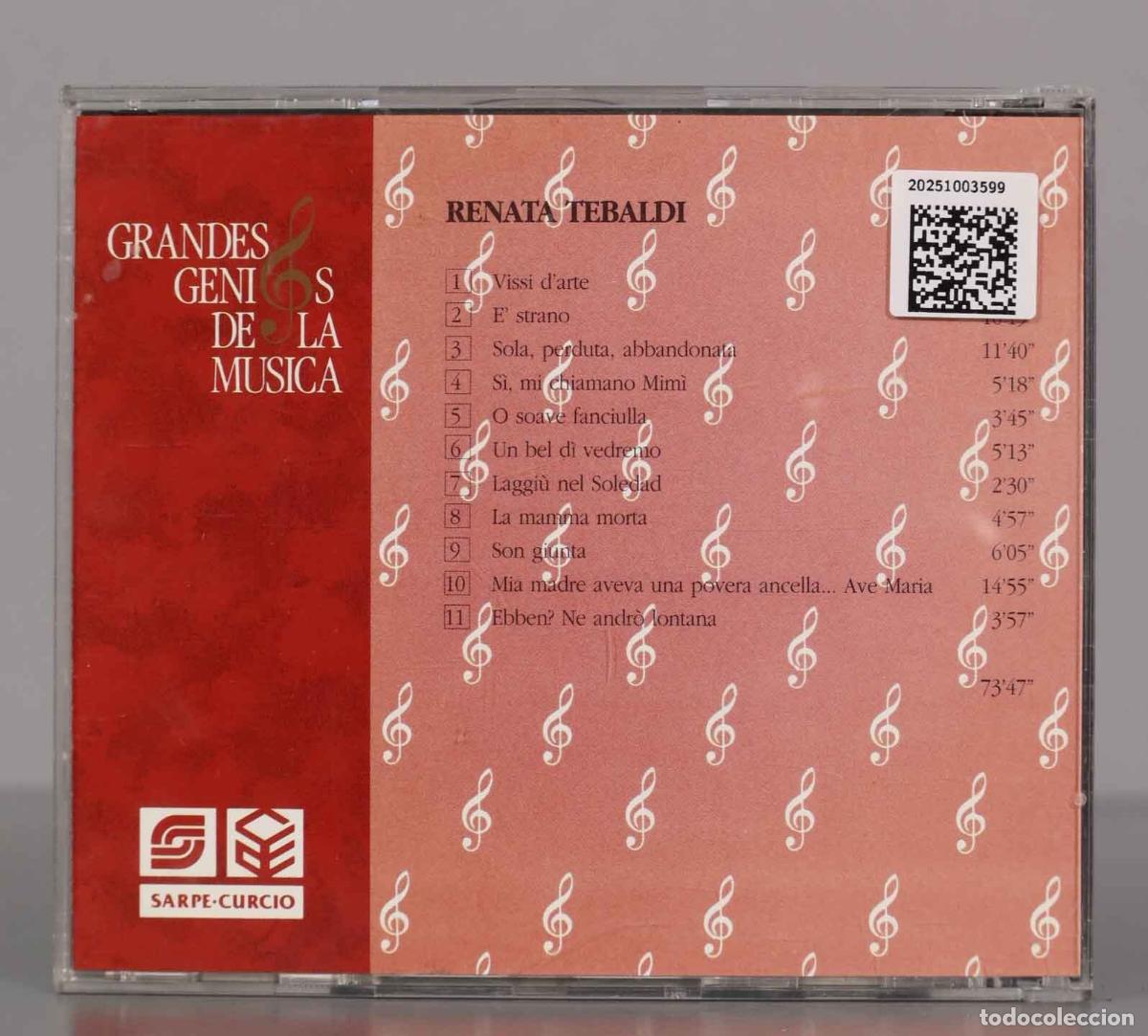 CDs de m&uacute;sica: CD. GENIOS DE LA MUSICA TEBALDI - Foto 2