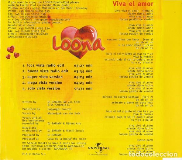 CDs de m&uacute;sica: LOONA * VIVA EL AMOR CD Maxi * TEMAZO DANCE * 5 tracks 2002 - Foto 3
