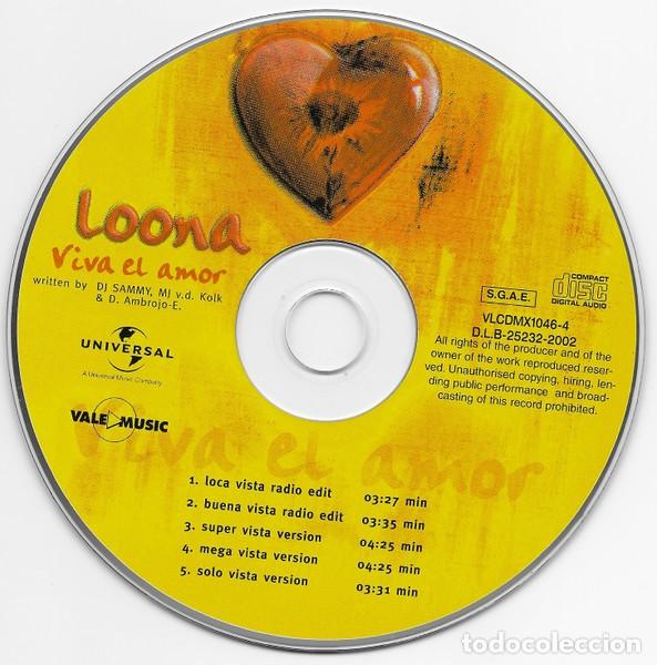 CDs de m&uacute;sica: LOONA * VIVA EL AMOR CD Maxi * TEMAZO DANCE * 5 tracks 2002 - Foto 2