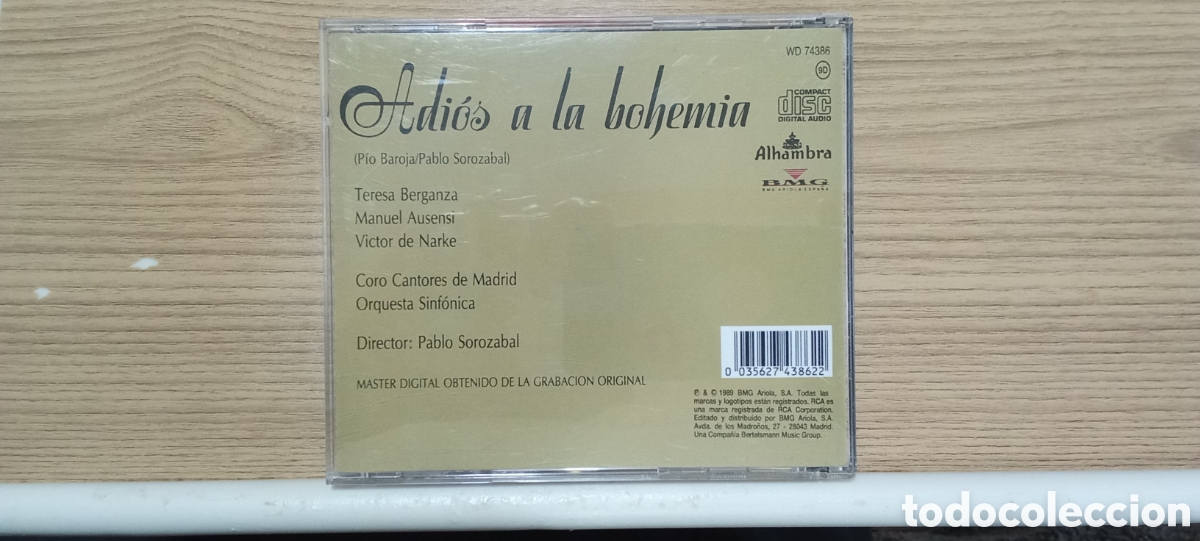 CDs de m&uacute;sica: CD. ADI&Oacute;S A LA BOHEMIA - Foto 2