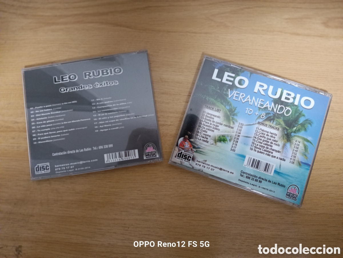 CDs de m&uacute;sica: 2 CD De Leo Rubio veraneando 10+ 8 y Grandes &Eacute;xitos - Foto 2