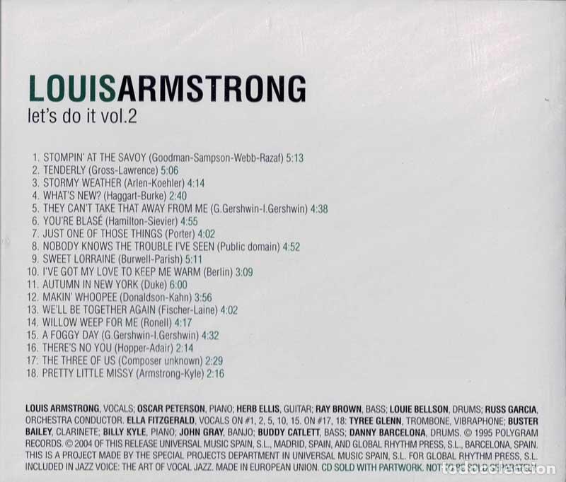 CDs de m&uacute;sica: Louis Armstrong - Lets Do It Vol. 2. CD (precintado) - Foto 2