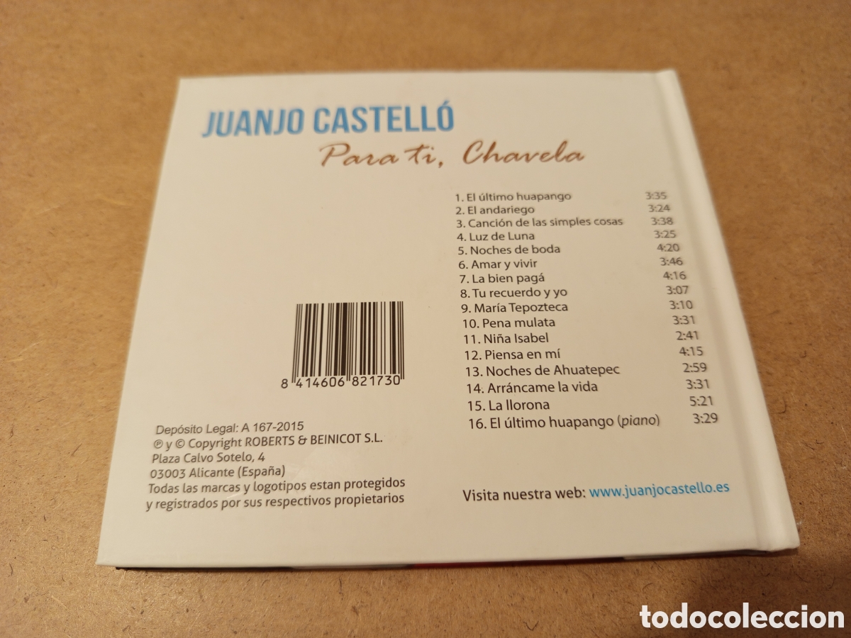 CDs de m&uacute;sica: PARA TI, CHAVELA (JUANJO CASTELL&Oacute;) CD - Foto 10