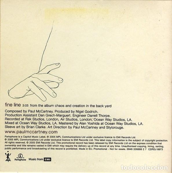 CDs de m&uacute;sica: Paul McCartney - Fine line (cd single) - Foto 2