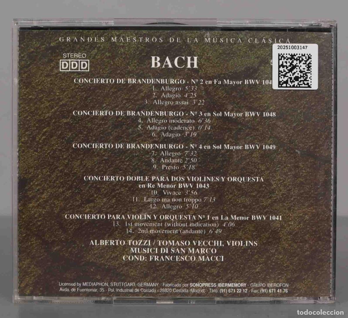 CDs de m&uacute;sica: CD. BACH MACCI. BWV 1049 1049 1041 - Foto 2