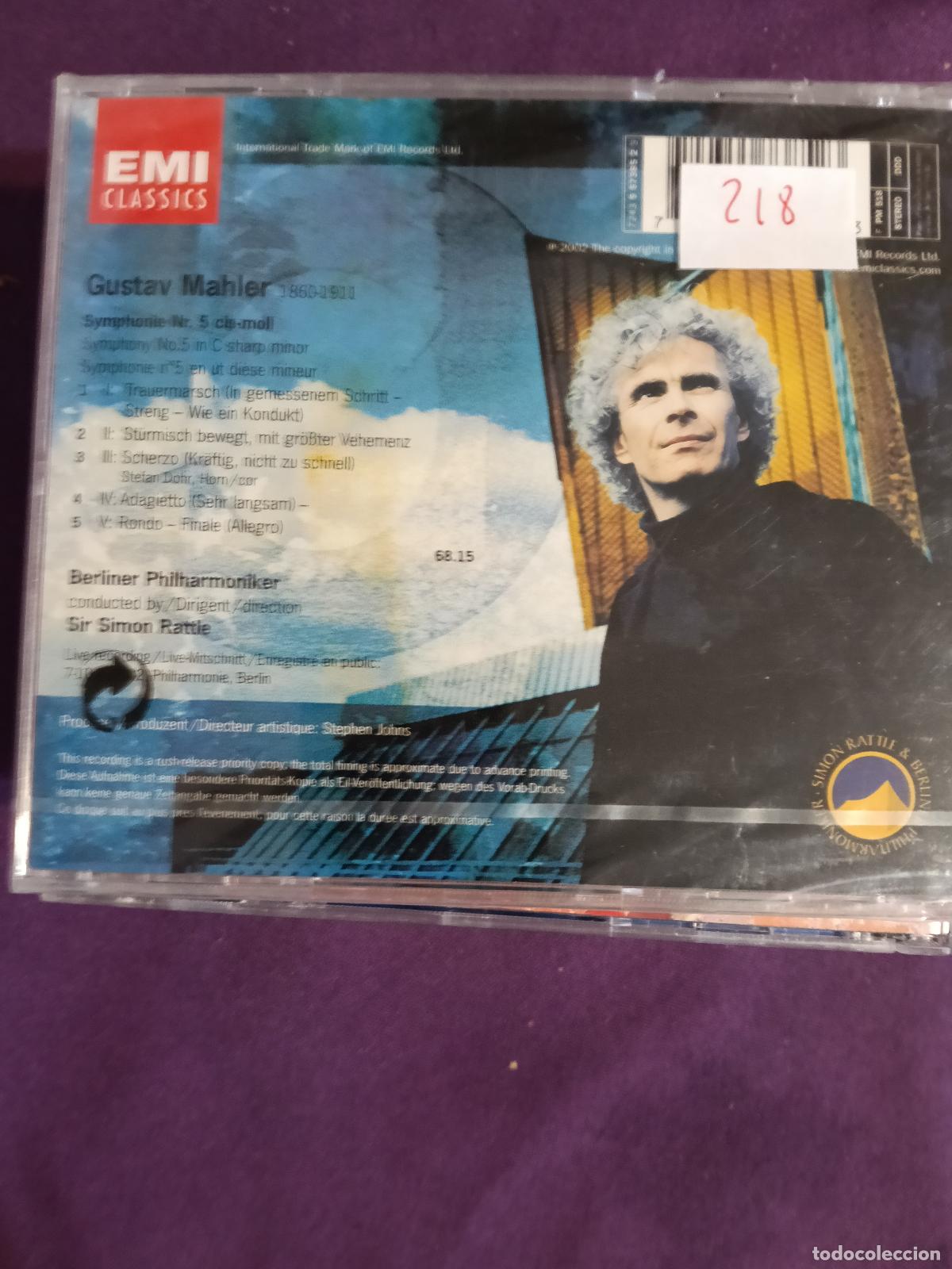 CDs de m&uacute;sica: SIMON RATLLE MAHLER SYMPHONY 5 - Foto 2