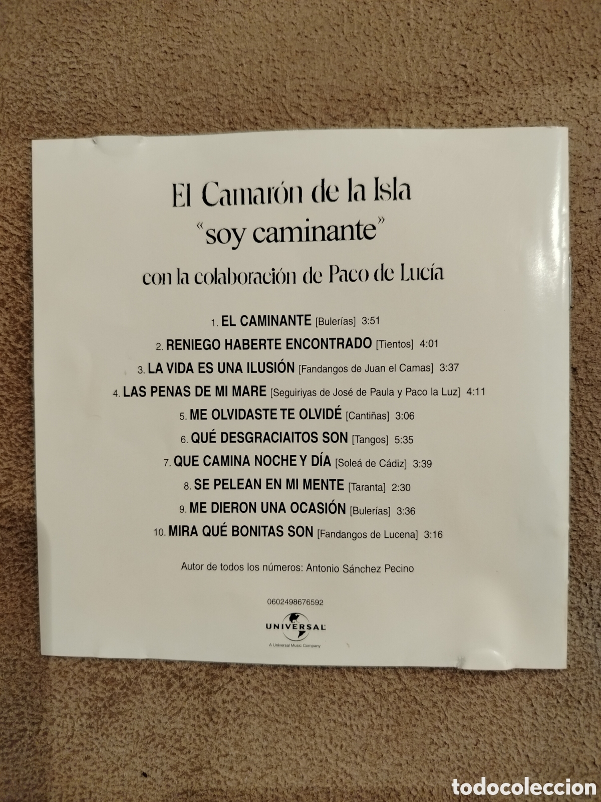 CDs de m&uacute;sica: Camar&oacute;n CD Soy Caminante - Foto 2