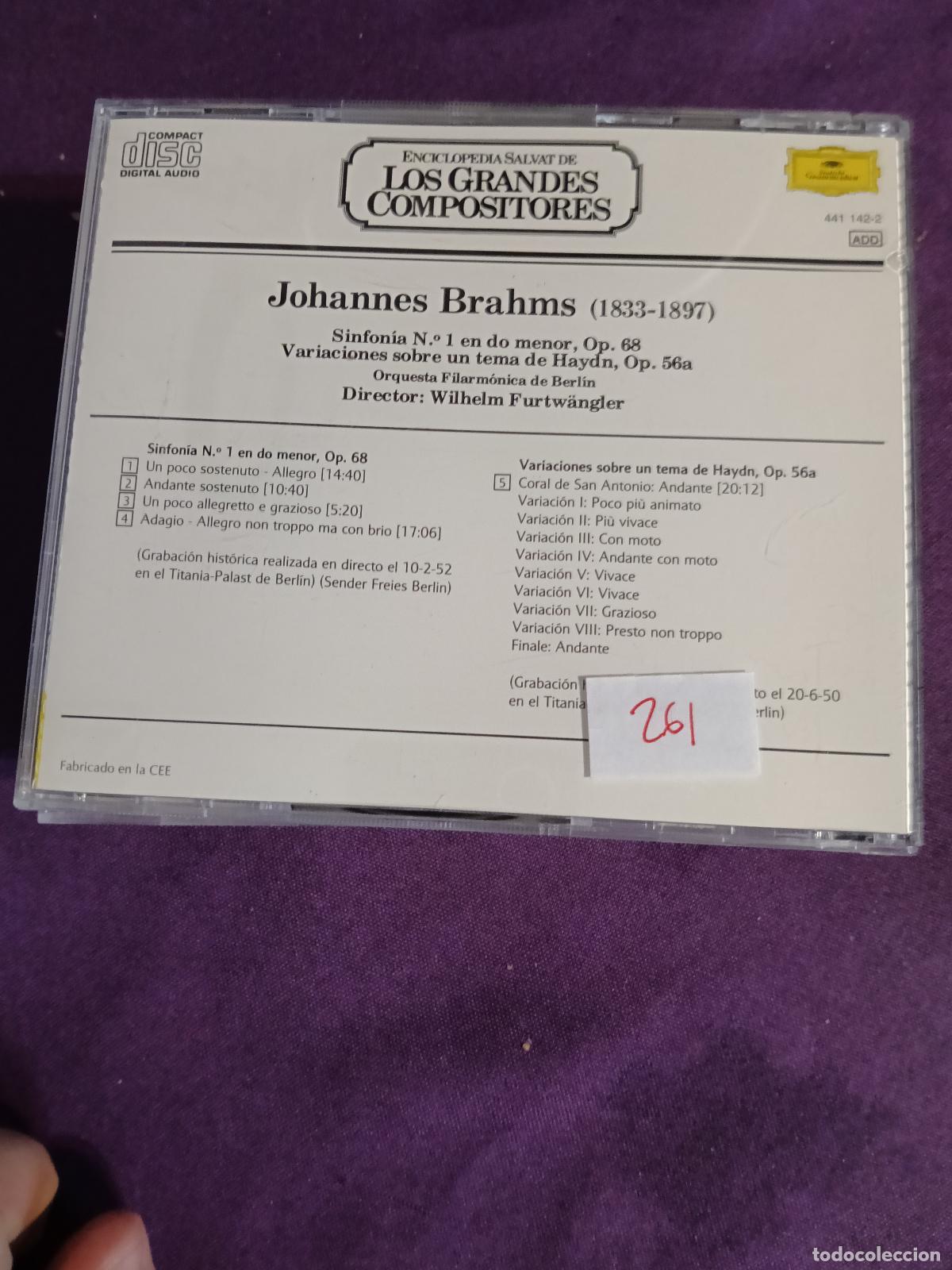 CDs de m&uacute;sica: BRAHMS SINFONIA N&ordm; 1 EN DO MENOR - Foto 2
