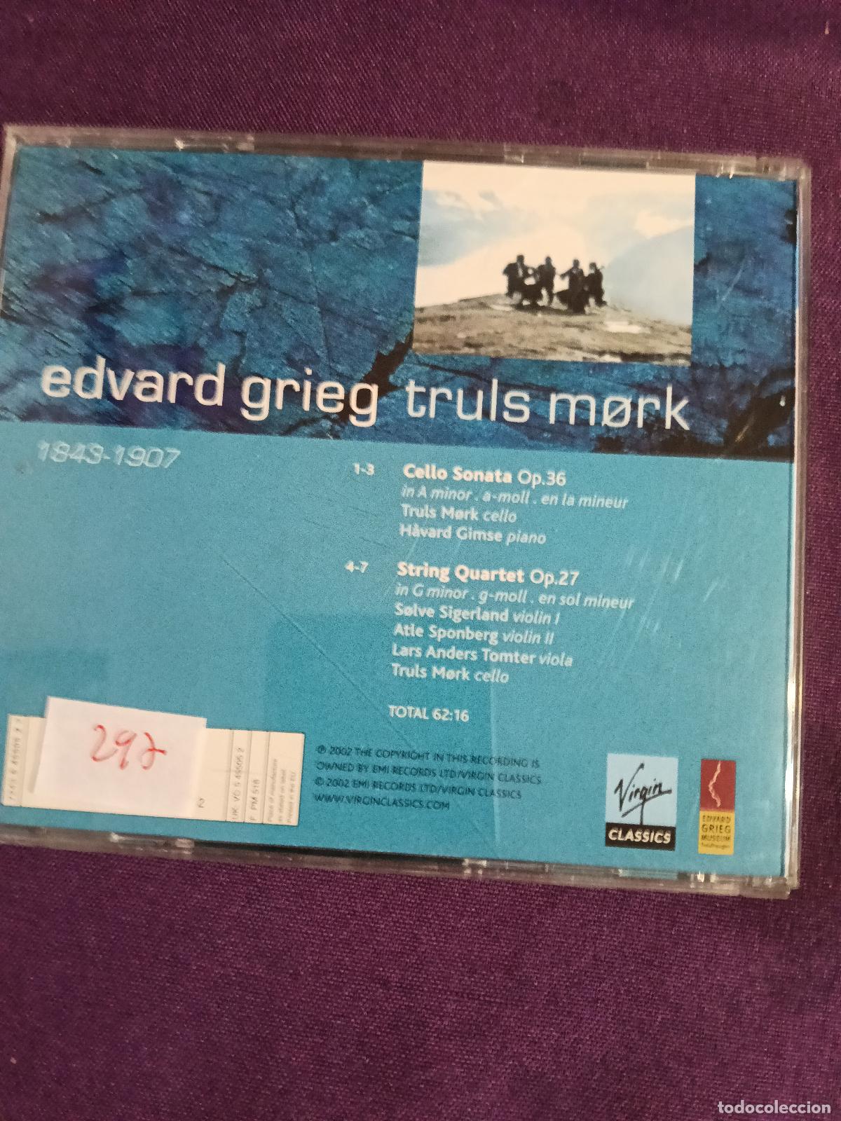 CDs de m&uacute;sica: GRIEG. CELLO SONATA. STRING QUARTET. TRULS MORK. VIRGIN - Foto 2