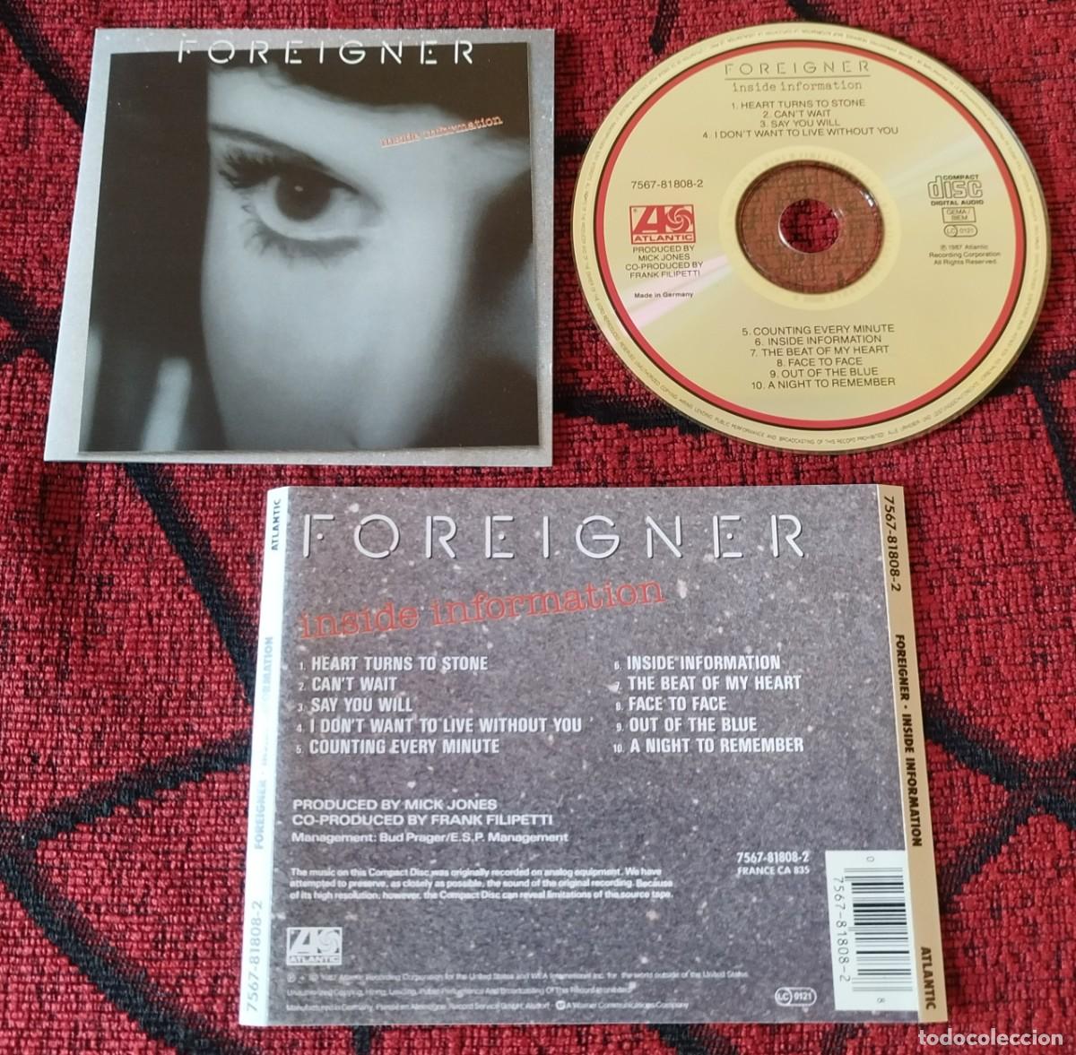 CDs de m&uacute;sica: FOREIGNER ** Inside Information ** CD ALEMANIA 1987 - Foto 1