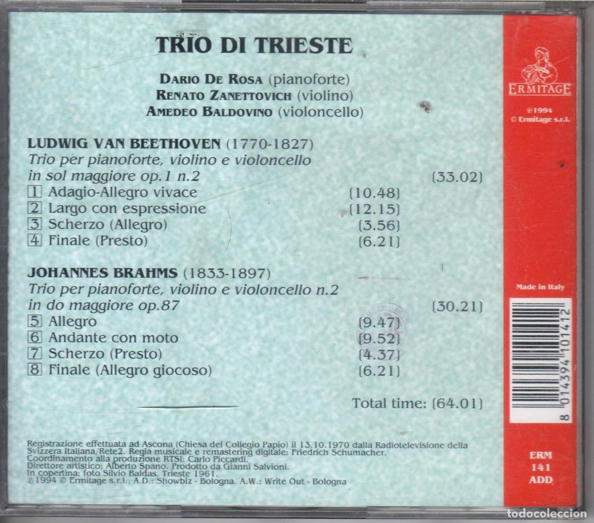 CDs de m&uacute;sica: Trio de Triestre Beethoven, Brahms - Foto 2