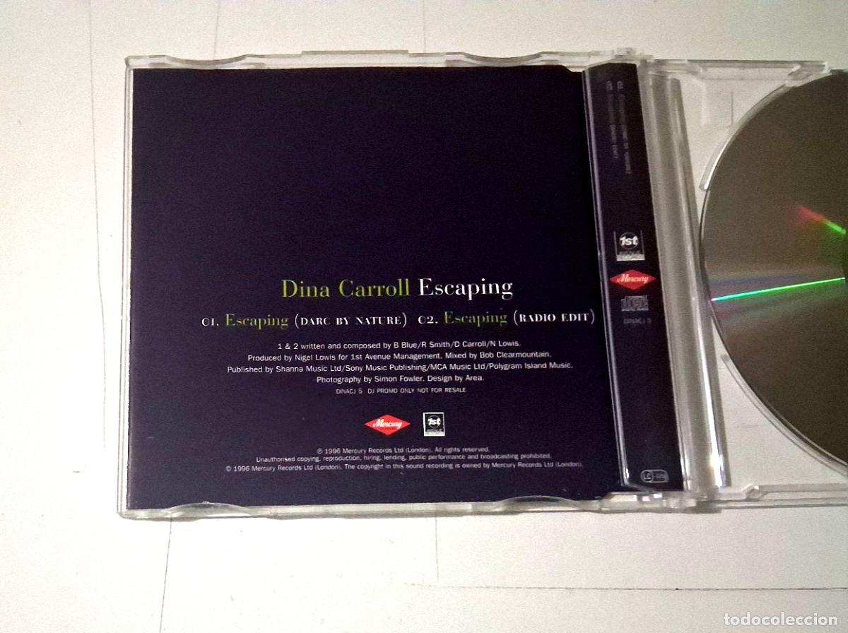 CDs de m&uacute;sica: DINA CARROLL &rdquo;ESCAPING&rdquo; CD 2 TRACKS SINGLE COMO NUEVO - Foto 2