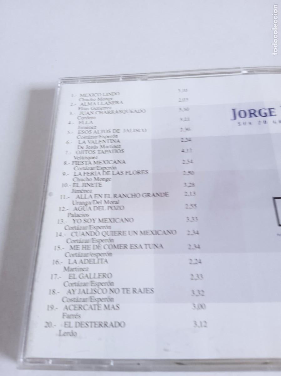 CDs de m&uacute;sica: JORGE NEGRETE Sus 20 grandes &eacute;xitos - Foto 3